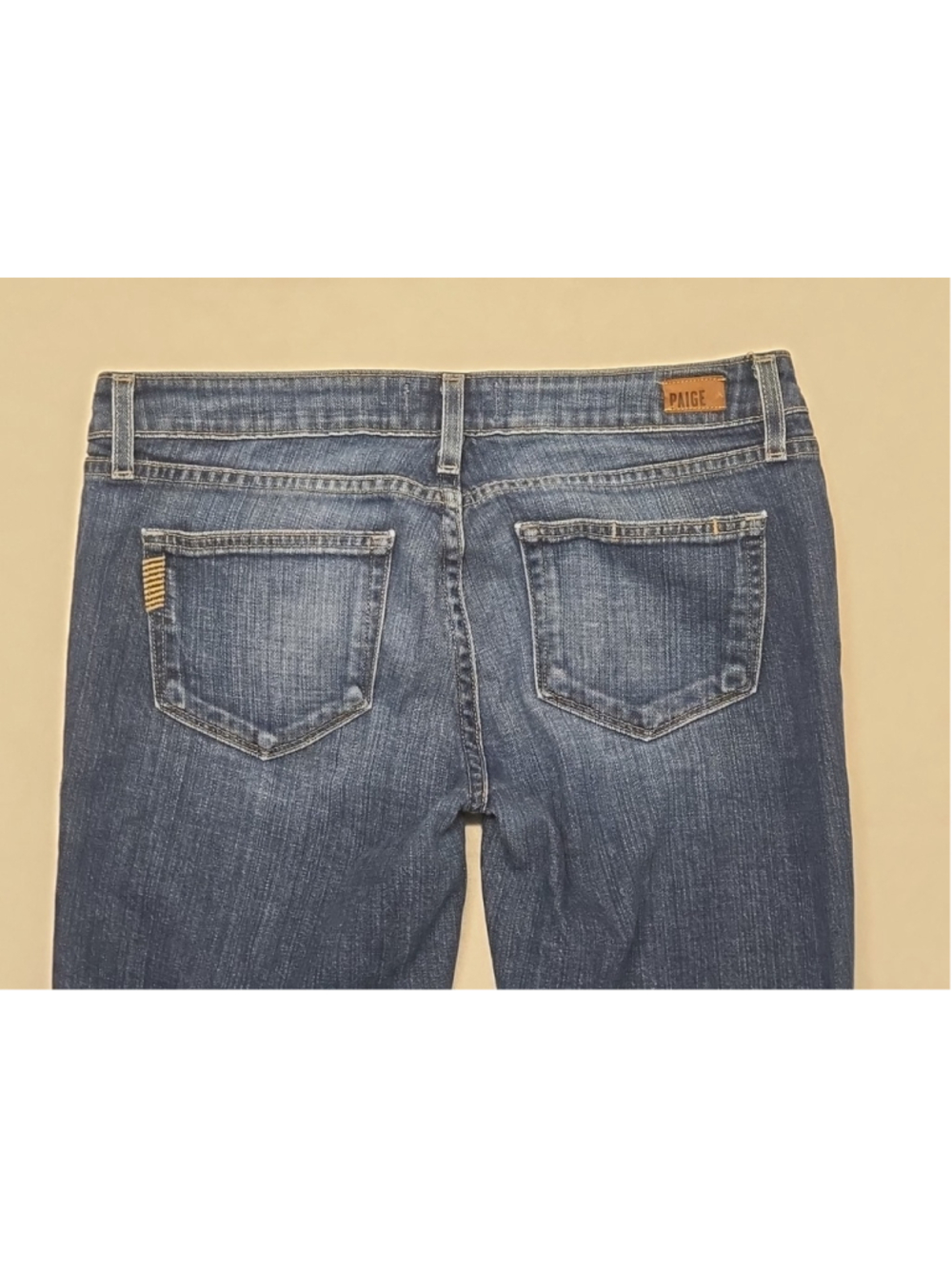 Paige Verdugo Ultra Skinny 29 Medium Wash Distressed Knee Rip Low Rise Jean - Picture 7 of 12